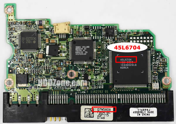 07N5808 Hitachi Placa Lógica Electrónica del Disco Duro