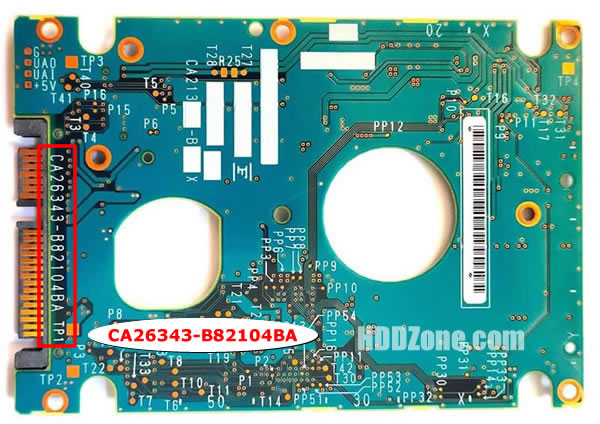 CA26343-B82104BA Fujitsu Placa Lógica Electrónica del Disco Duro